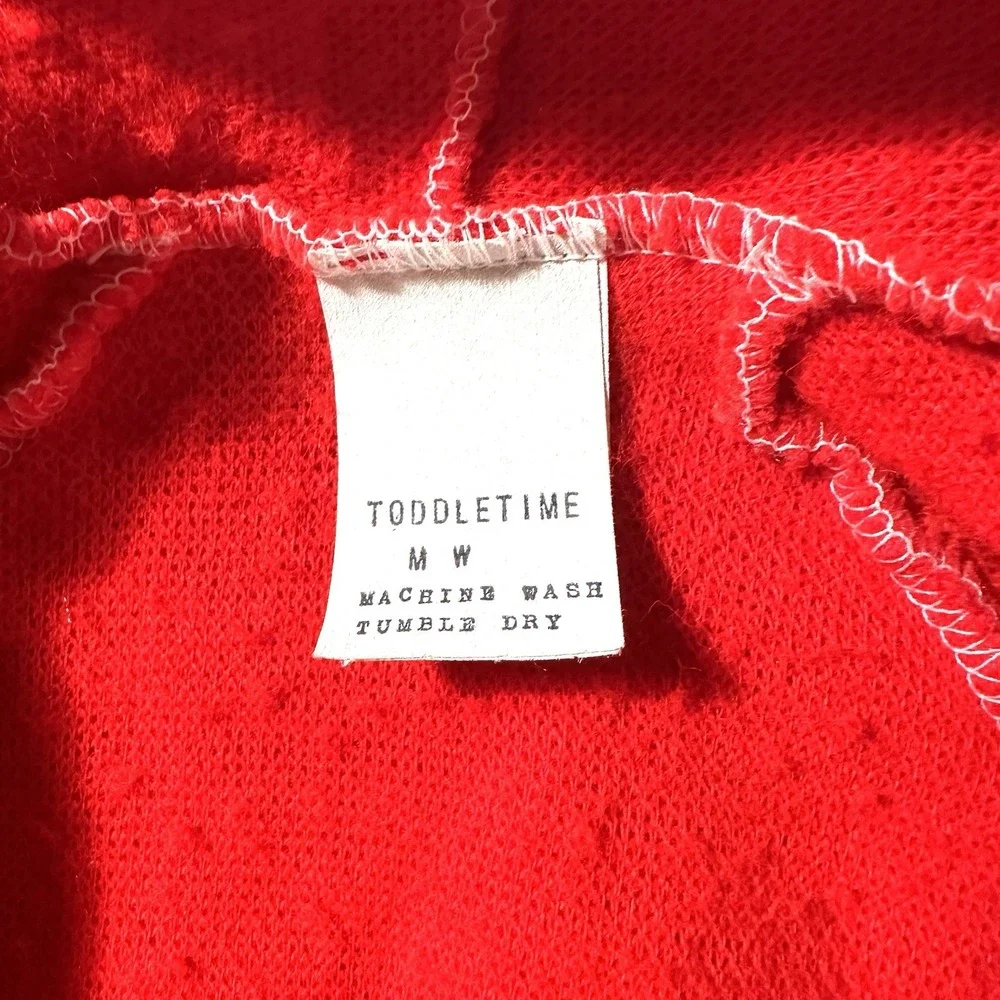 Vintage Toddle Time 0-9 Months Christmas MCM‎ Red Santa Bunting Zip JC Penny